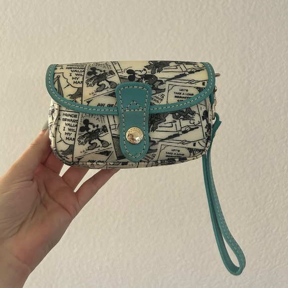 Dooney & Bourke Rare Disney Mickey Comic Strip Wristlet - EUC - Picture 11 of 12